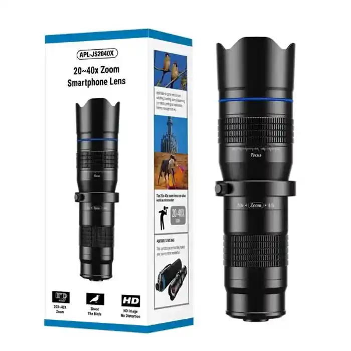 Apexel HD 20-40X Zoom Telescope Lens with Tripod Monocular Telephoto Phone Camera Lens for IPho-ne Hua-wei All Smartphones Camping